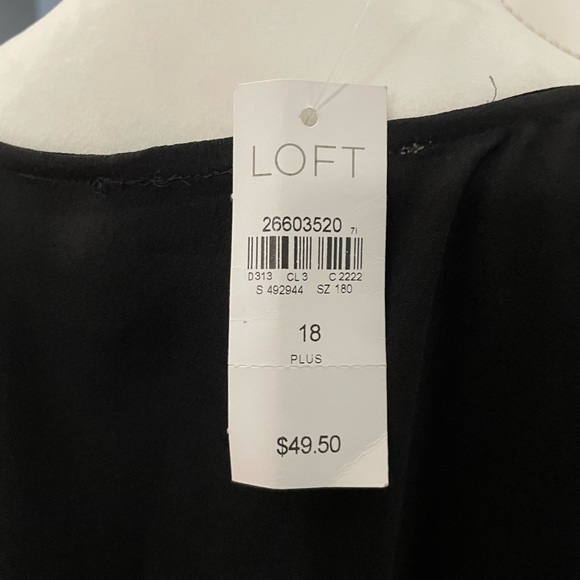 NWT Loft Black Blouse. Wrap style with side tie. - Picture 3 of 5